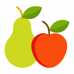 White Background Fruit Vector