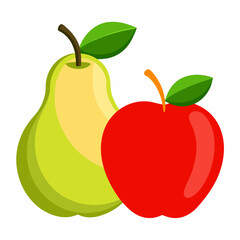White Background Fruit Vector