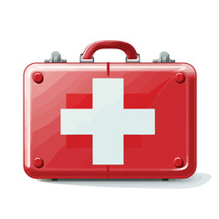 Obraz premium Medical First Aid Suitcase Symbol Vector Illustration for Emergency Situations