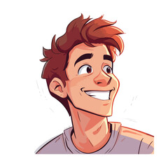 Obraz premium Cartoon Portrait of a Young and Funny Guy for Profile Picture Usage
