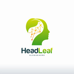 Nature Brain logo designs concept vector, Nature Mind logo template