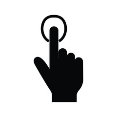 hand icon with index finger like using a fingerprint tool