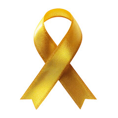 A gold awareness ribbon centered on a black background
