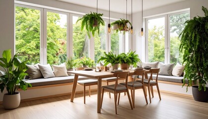 Fototapeta premium Aesthetic Room with Green Plants
