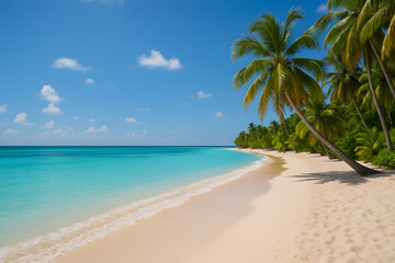 Obraz premium tropical beach with coconut palm trees