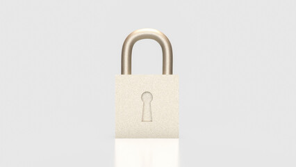 Fototapeta premium The Lock on white Background for Security concept 3d Rendering.