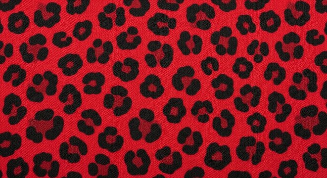 Fototapeta Bold Red Leopard Print Fabric Texture