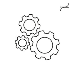 gear icon, cog wheel, engine circle, thin line web symbol on white background