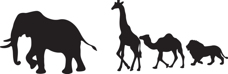 vector silhouette of a camel