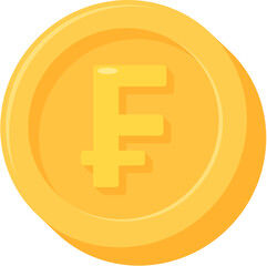 Vector Coin Currency Icon Franc