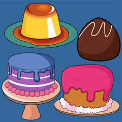 Dessert set with cake and cookies