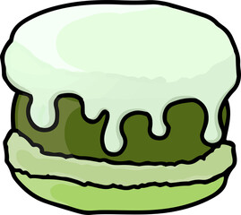 St. Patricks Day Cream Drizzle Green Macaron

