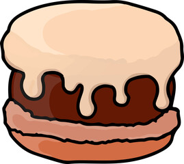 St. Patricks Day Cream Drizzle Orange Macaron

