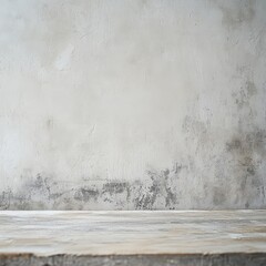 Textured concrete wall with wooden floor design