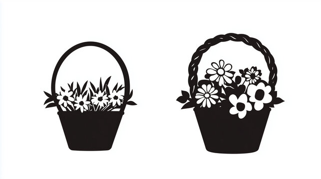 Minimalist Twin Flower Containers in Silhouette Style

