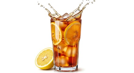 Refreshing Iced Tea with Lemon and Splash