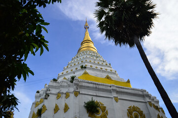 White Pagoda in the Evening, Lanna Architecture, Symbols of Buddhism, South East Asia at Chiang...