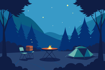 Fototapeta premium camping in winter