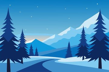 Fototapeta premium winter landscape with trees