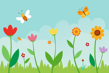 spring flowers background