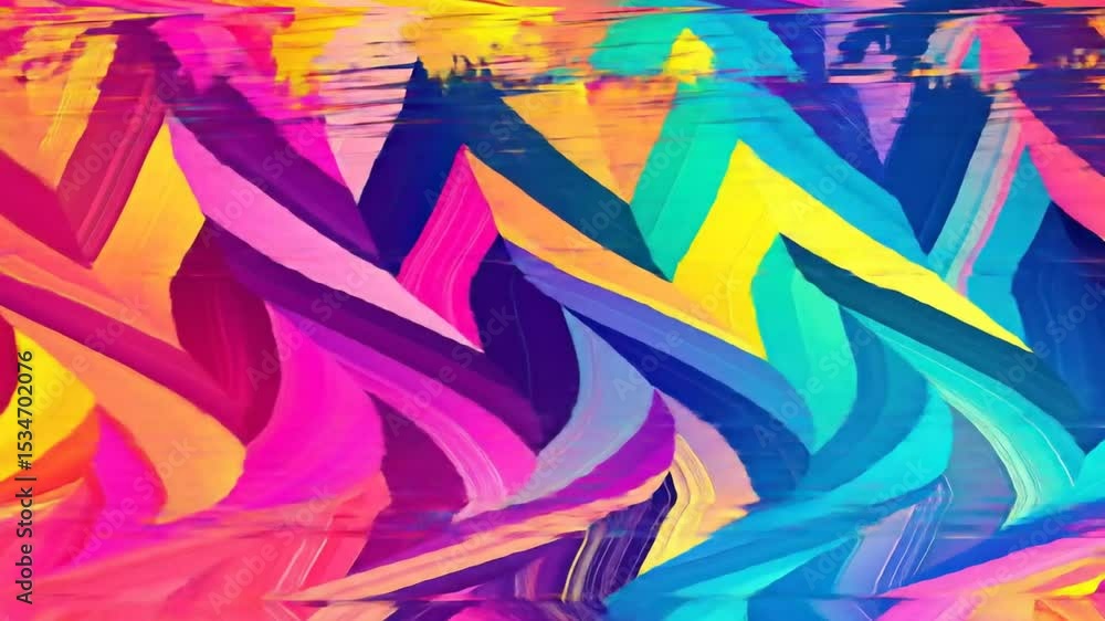 Poster abstract colorful zigzag pattern
