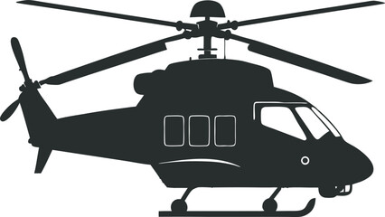 This collection of black and white images features various illustrations of helicopters, showcasing different angles and designs