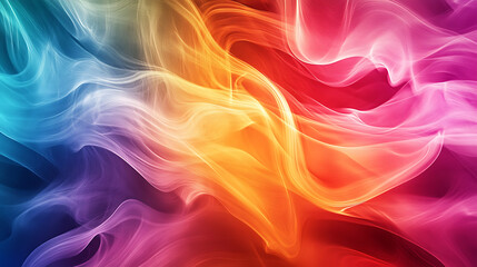Fototapeta premium Vibrant Abstract Smoke Waves in Multicolor Spectrum