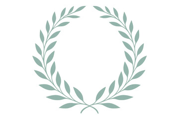 Laurel wreath encircling empty space, representing triumph and excellence against transparent backdrop