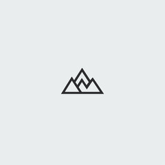Mountain icon logo flat vector design