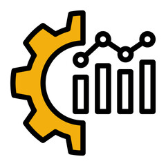Performance Tracking Icon - Outline Color Lineal Style for HR Analytics Dashboard.