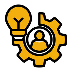Knowledge Growth Icon - Solid Color Lineal Style for Educational Development.