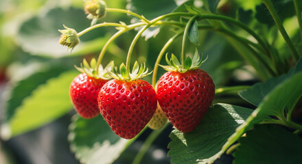 strawberries in the garden