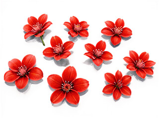 Obraz premium Vibrant Red Artificial Flowers A Collection of Ten Stunning Blooms for Decoration