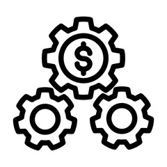 Industrial Process Efficiency Icon - Streamline Production Workflow (Outline Style)