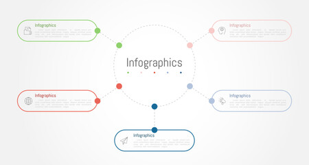 Infographic 5 options design elements for your business data. Vector Illustration.
