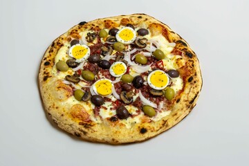 Original Brazilian pizza with olives, mushrooms, grated pepperoni, onion, red pepper, oregano and extra virgin olive oil