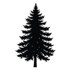 Bold and timeless, this pine tree vector silhouette stands tall with layered branches, capturing the essence of nature’s strength in a clean, minimalist black design.
