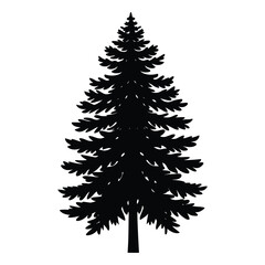 Bold and timeless, this pine tree vector silhouette stands tall with layered branches, capturing the essence of nature’s strength in a clean, minimalist black design.
