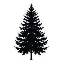 Bold and timeless, this pine tree vector silhouette stands tall with layered branches, capturing the essence of nature’s strength in a clean, minimalist black design.
