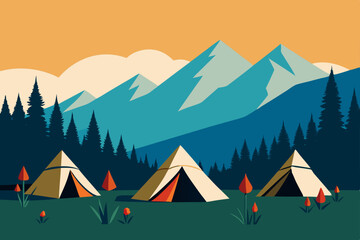 camping in the mountains