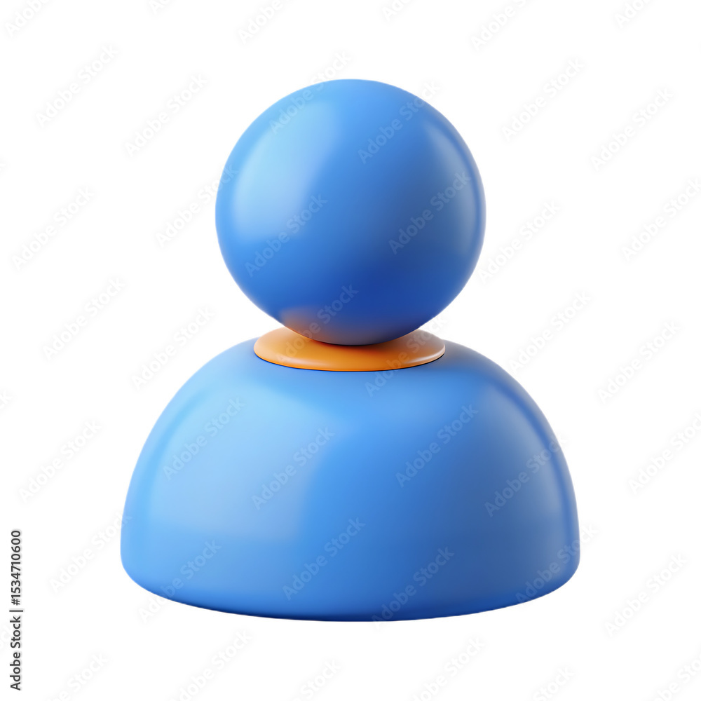 Poster 3 d render of a simple blue and orange user icon group profile avatar isolated on black background i