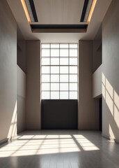 Obraz premium Simple office interior Empty room interior design striking structures clean lines geometric shapes dramatic angles play of light and shadow capturing architect