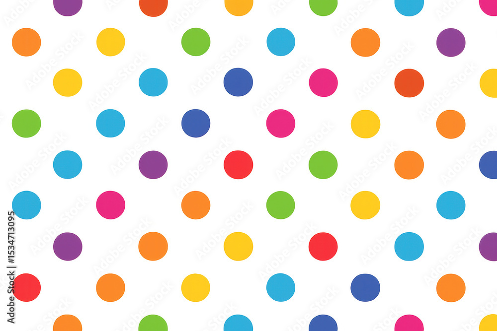 Poster seamless pattern with colorful polka dots on a transparent background, ideal for creative projects