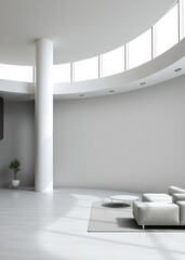 Parete vuota in ambiente moderno - empty wall light room interior - modern living room Empty room interior design  striking structures clean lines geometric shapes