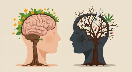 International Overdose Awareness Day International Anti Drug Day Healthy vs. Unhealthy Brain A Visual Representation of Addiction and Wellness