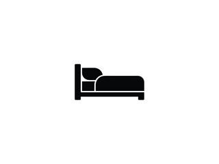 Bed icon in flat style hotel symbol Royalty. Baby Room Sleep Bed Stock Vectors and Vector Art .  Bed Stock Illustrations. Bed Vector Images .