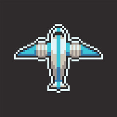 this is plane icon in pixel art with colorful color and black background ,this item good for presentations,stickers, icons, t shirt design,game asset,logo and your project.