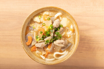 味噌もつ煮　うどん