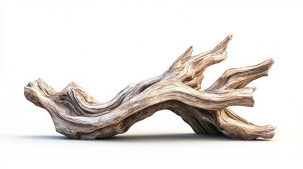 Fototapeta premium 3D render of a driftwood sculpture tabletop decor on white background