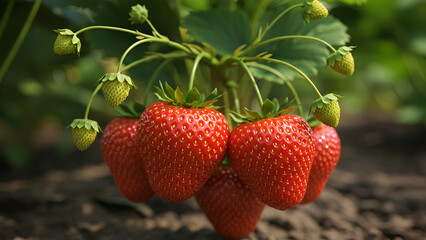 strawberries in the garden